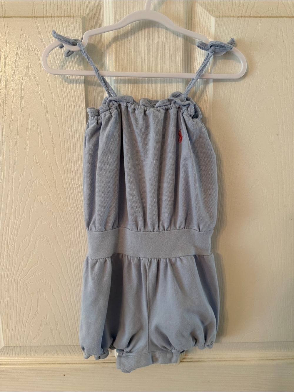 Ralph Lauren Light Blue Bubble Romper 18m